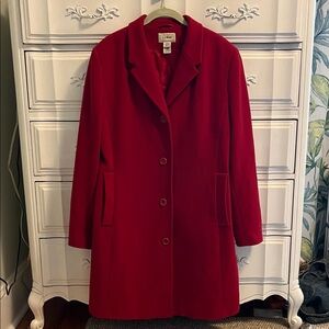 Red LL Bean Part-Wool & Cashmere Overcoat